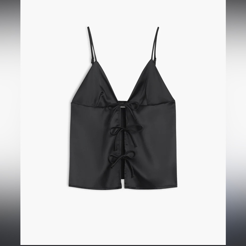 Chic bow satin adjustable cami top - Size small